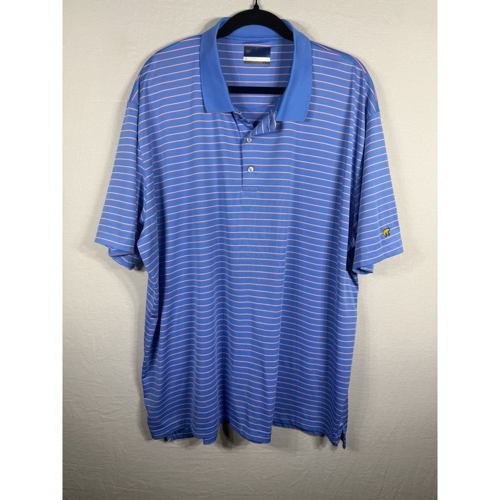 Jack Nicklaus Golden Bear Polo Shirt Mens 2XL Blue Striped Golf Performance